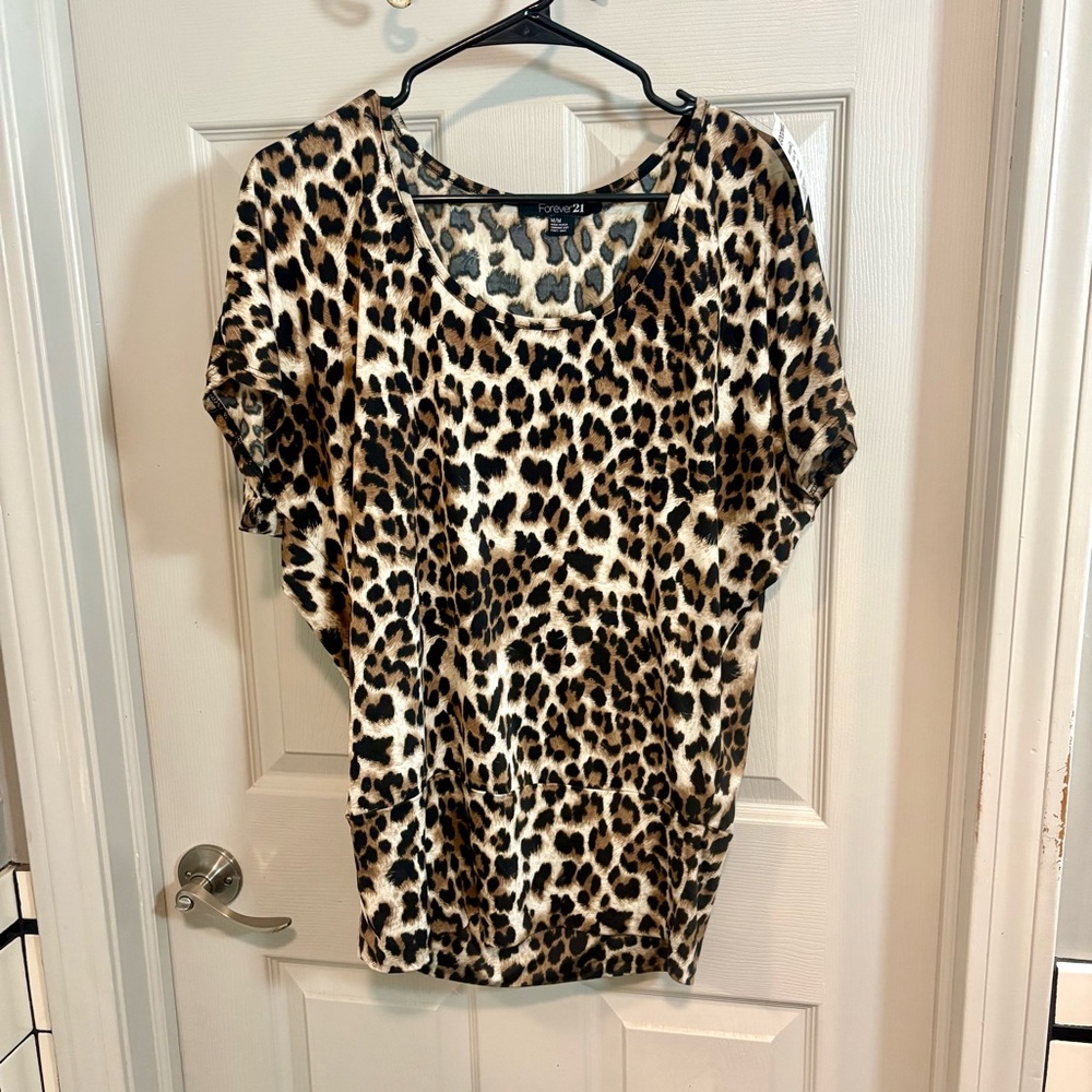 Leopard Print Blouson Top